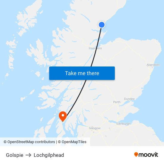 Golspie to Lochgilphead map