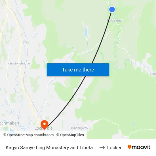 Kagyu Samye Ling Monastery and Tibetan Centre to Lockerbie map