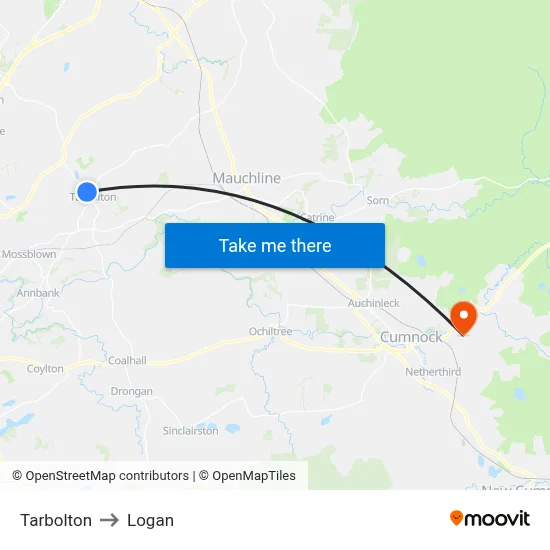 Tarbolton to Logan map