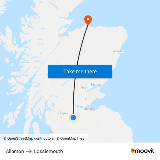 Allanton to Lossiemouth map