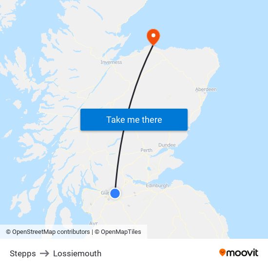 Stepps to Lossiemouth map