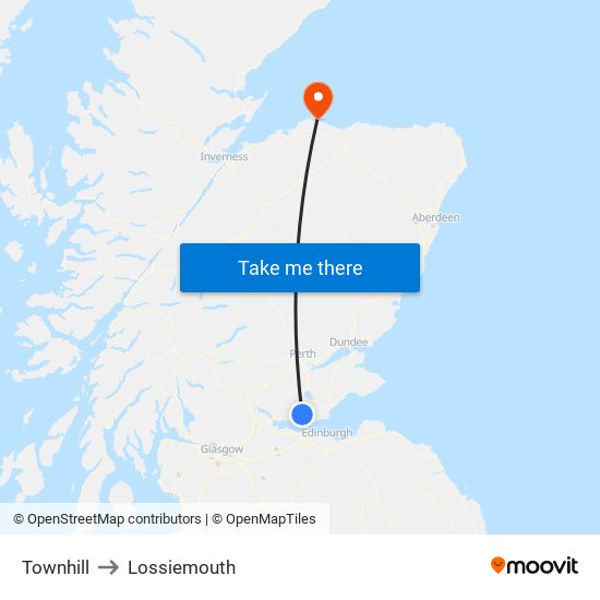 Townhill to Lossiemouth map