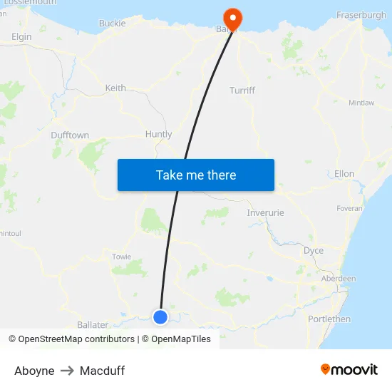 Aboyne to Macduff map