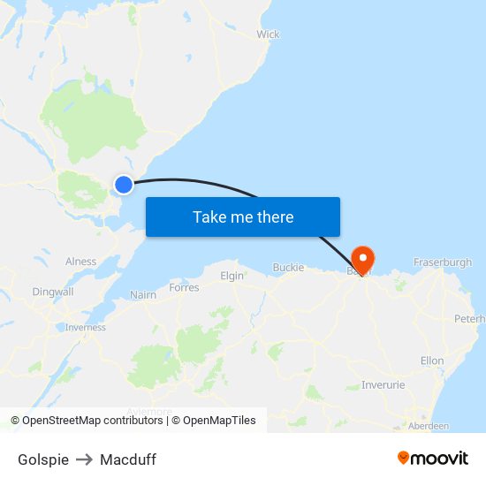 Golspie to Macduff map