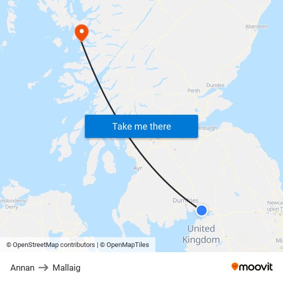 Annan to Mallaig map