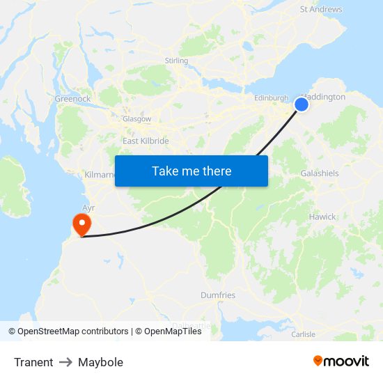 Tranent to Maybole map