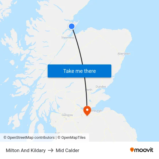Milton And Kildary to Mid Calder map