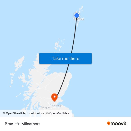 Brae to Milnathort map