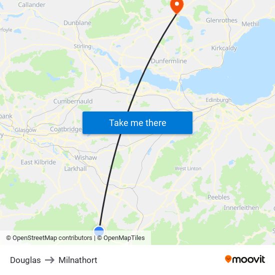 Douglas to Milnathort map