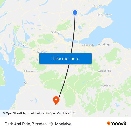 Park And Ride, Broxden to Moniaive map