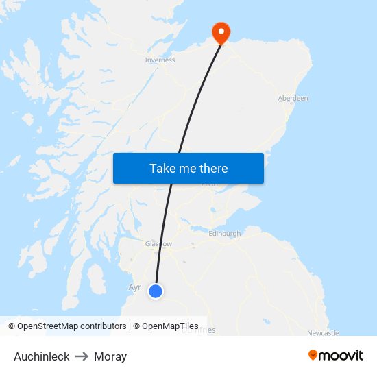 Auchinleck to Moray map