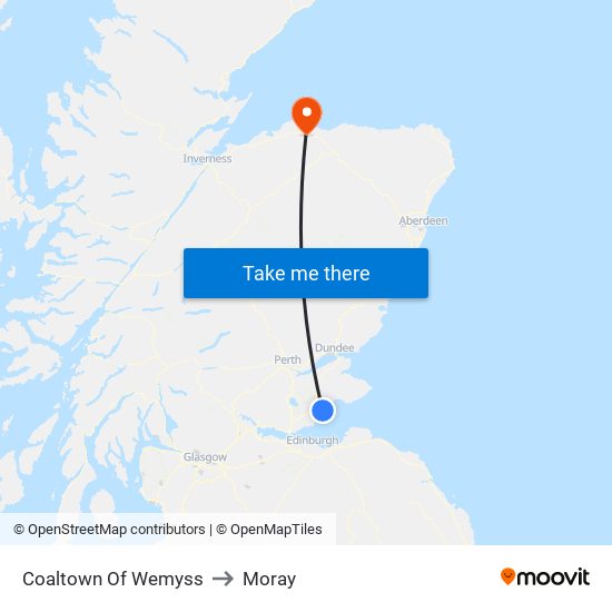 Coaltown Of Wemyss to Moray map