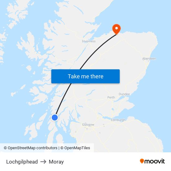 Lochgilphead to Moray map