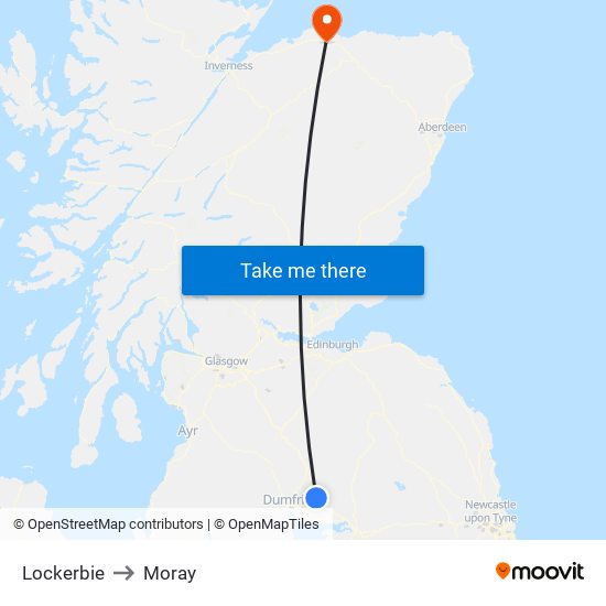 Lockerbie to Moray map