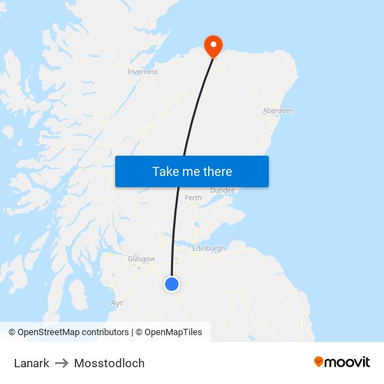 Lanark to Mosstodloch map