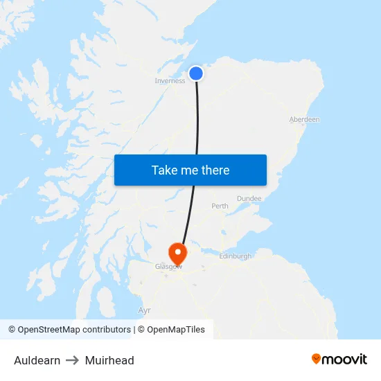 Auldearn to Muirhead map