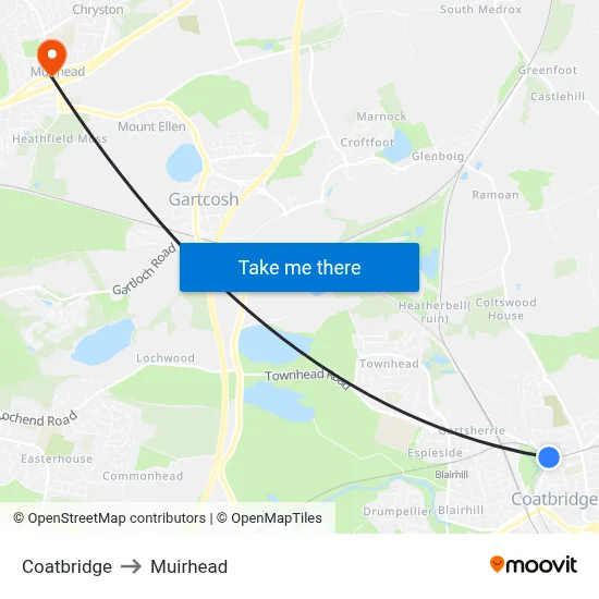 Coatbridge to Muirhead map