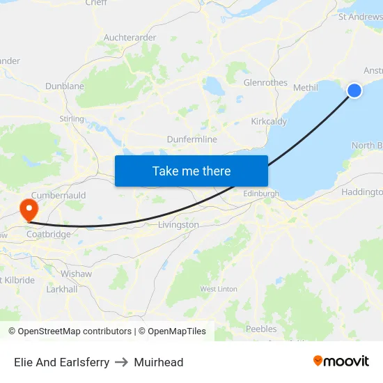 Elie And Earlsferry to Muirhead map