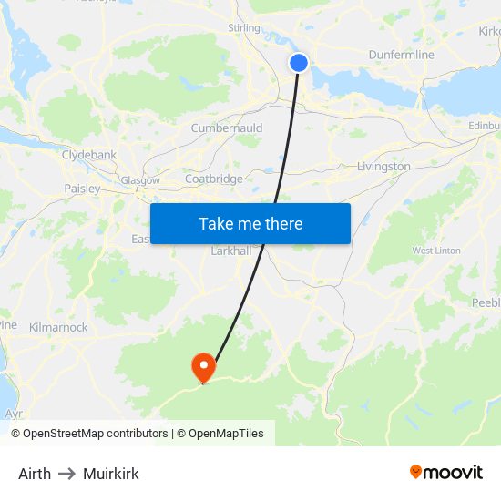 Airth to Muirkirk map