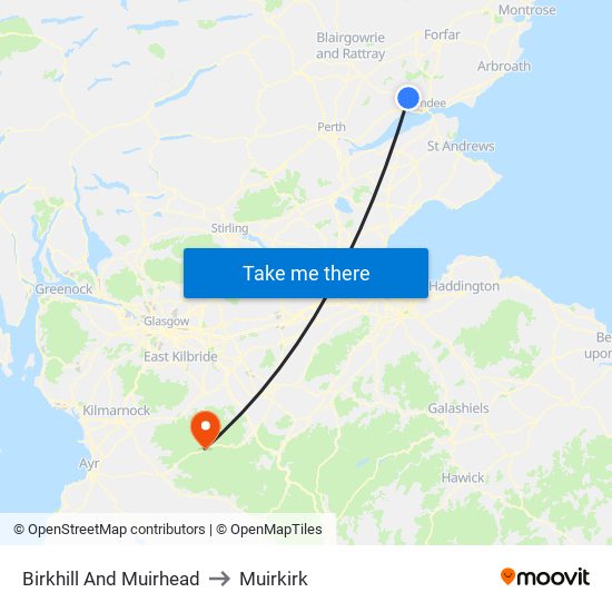 Birkhill And Muirhead to Muirkirk map