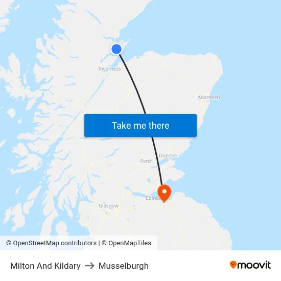 Milton And Kildary to Musselburgh map