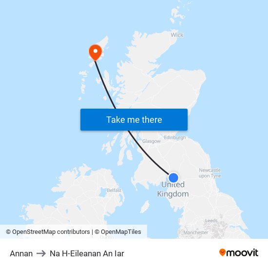 Annan to Na H-Eileanan An Iar map