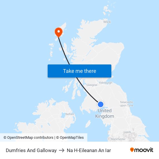 Dumfries And Galloway to Na H-Eileanan An Iar map