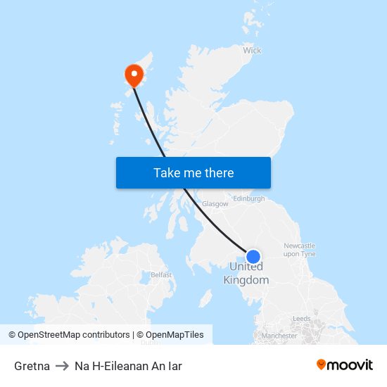 Gretna to Na H-Eileanan An Iar map