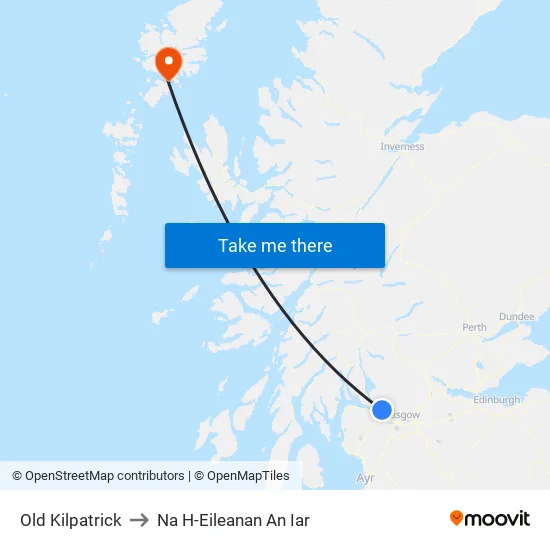 Old Kilpatrick to Na H-Eileanan An Iar map