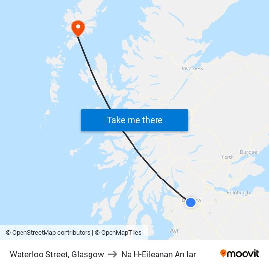 Waterloo Street, Glasgow to Na H-Eileanan An Iar map