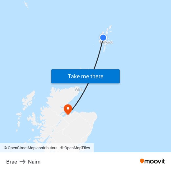 Brae to Nairn map