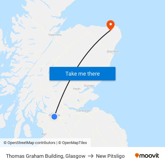 Thomas Graham Building, Glasgow to New Pitsligo map