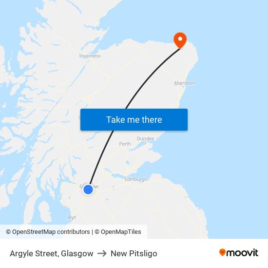 Argyle Street, Glasgow to New Pitsligo map
