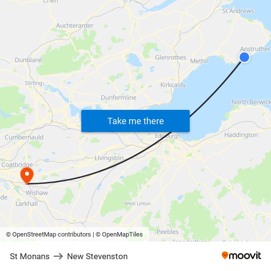 St Monans to New Stevenston map