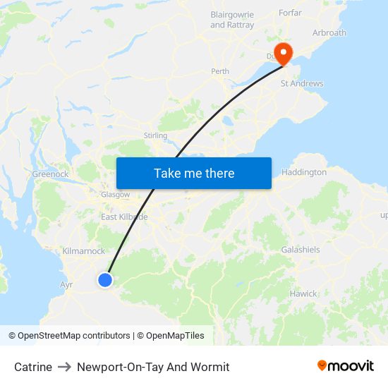 Catrine to Newport-On-Tay And Wormit map