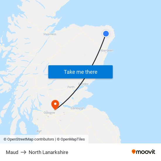Maud to North Lanarkshire map