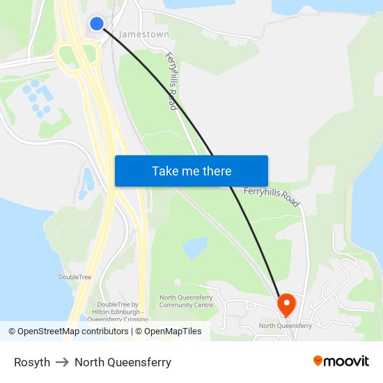 Rosyth to North Queensferry map