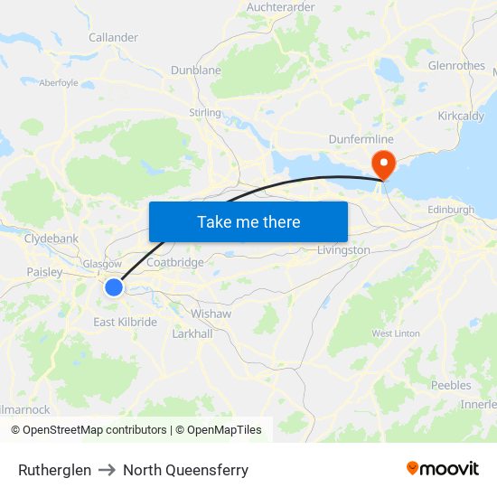 Rutherglen to North Queensferry map