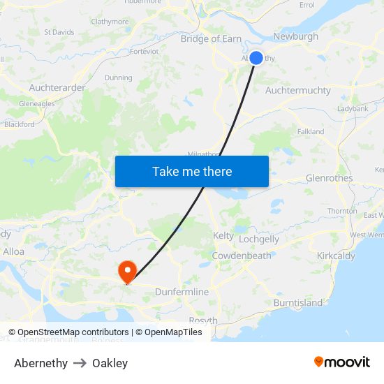 Abernethy to Oakley map