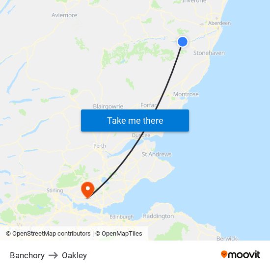 Banchory to Oakley map