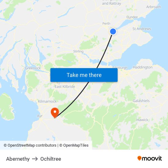 Abernethy to Ochiltree map