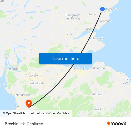 Brechin to Ochiltree map