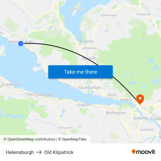 Helensburgh to Old Kilpatrick map