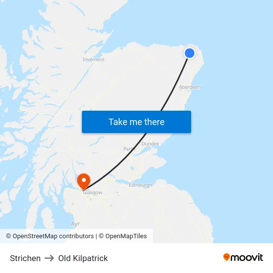Strichen to Old Kilpatrick map