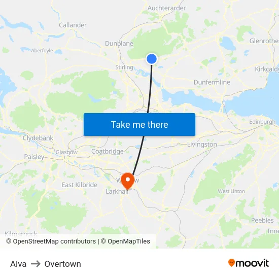 Alva to Overtown map