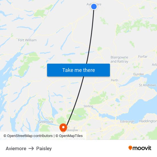 Aviemore to Paisley map