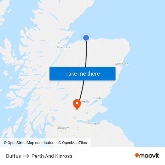 Duffus to Perth And Kinross map