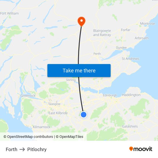 Forth to Pitlochry map