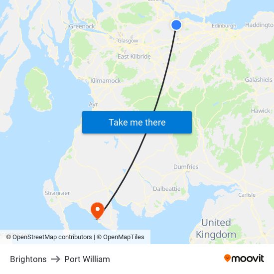 Brightons to Port William map