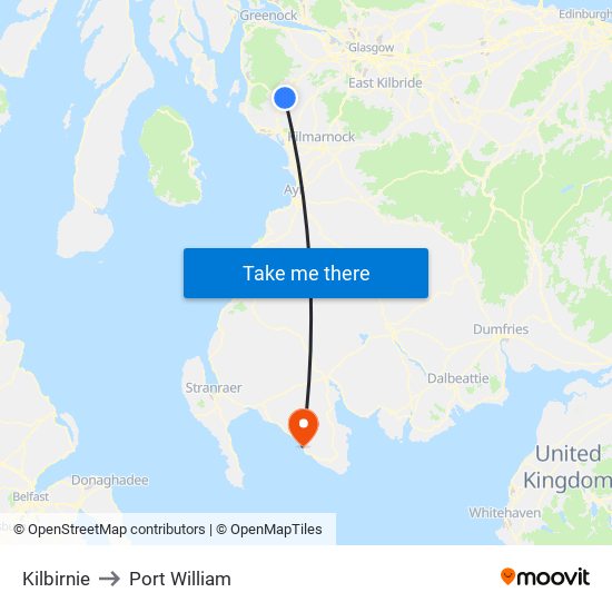 Kilbirnie to Port William map